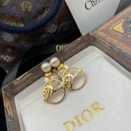 Dior Tribales Earrings Gold-Finish Metal And White Resin Pearls Gold