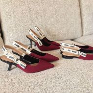 J'Adior Slingback Pumps Women Technical Fabric Burgundy