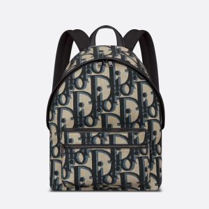 Dior Rider Backpack Maxi Oblique Motif Canvas Blue