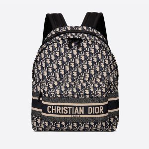 DiorTravel Backpack Oblique Motif Canvas Blue