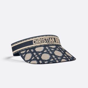 Christian Dior Visor Macrocannage Motif Cotton Blue