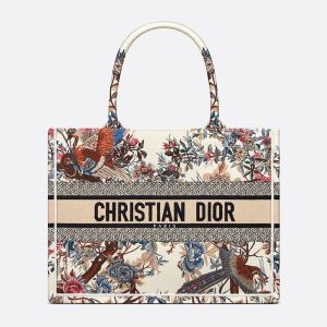 Dior Book Tote Jardin d'Hiver Motif Canvas White