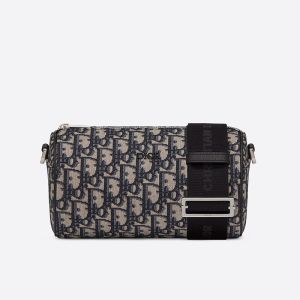 Dior Roller Messenger Oblique Motif Canvas Blue