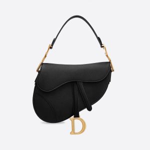 Dior Saddle Bag Grained Calfskin Black