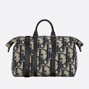 Dior Weekender 40 Bag Maxi Oblique Motif Canvas Blue