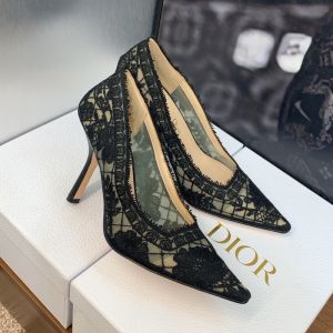 J'Adior Pumps Women Roses Motif Transparent Mesh Black