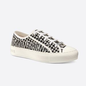 Walk'N'Dior Sneakers Women 30 Montaigne Houndstooth Motif Canvas Black